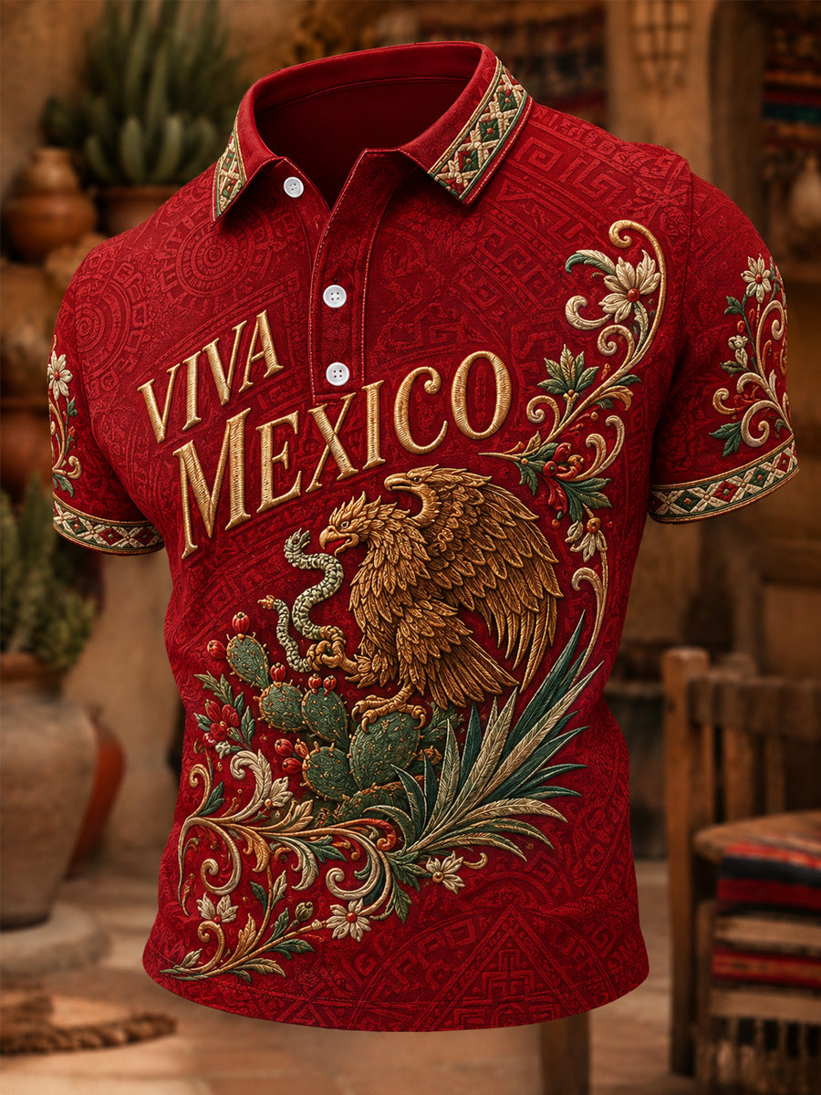 Men's Mexican Pride Printed Casual Polo
