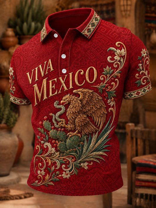 Men's Mexican Pride Printed Casual Polo