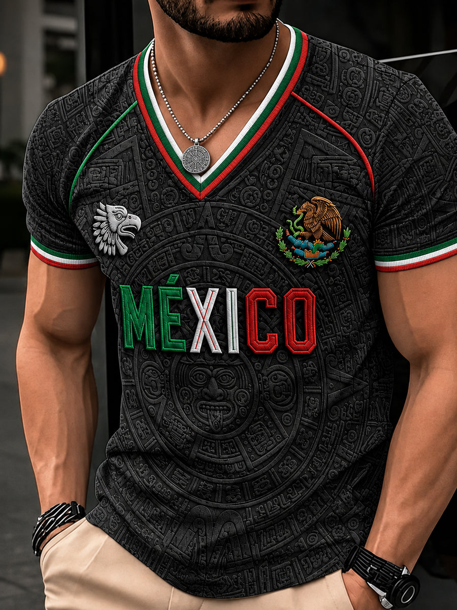 Men's Mexico Lover Art V-neck T-shirt