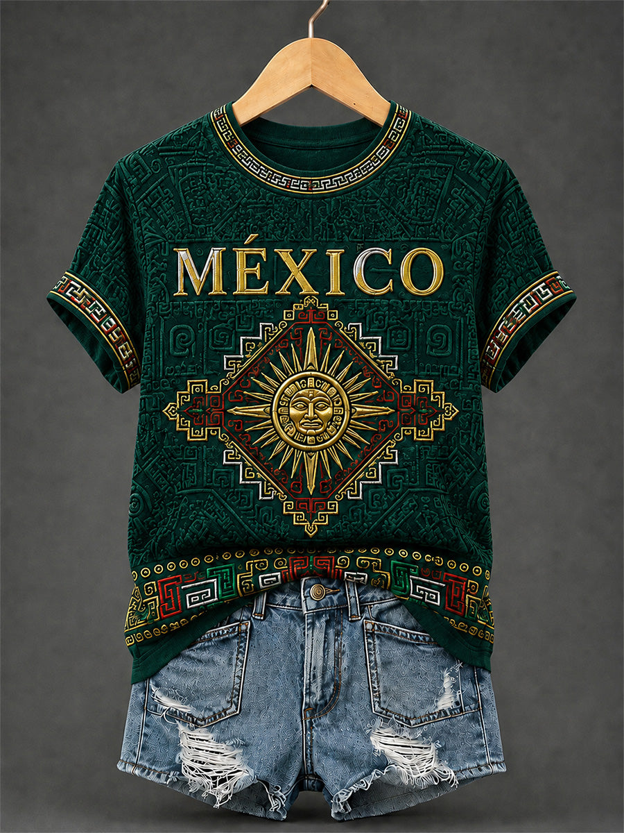 Women's Mexican Pride Print Casual Tee