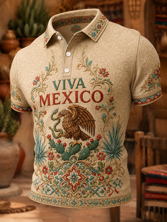Men's Mexican Pride Printed Casual Polo