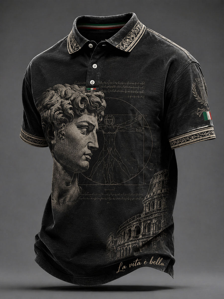Men's Casual Italian David Sculpture Tops
