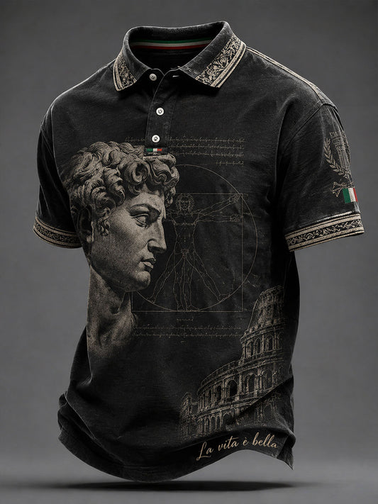 Men's Casual Italian David Sculpture Tops