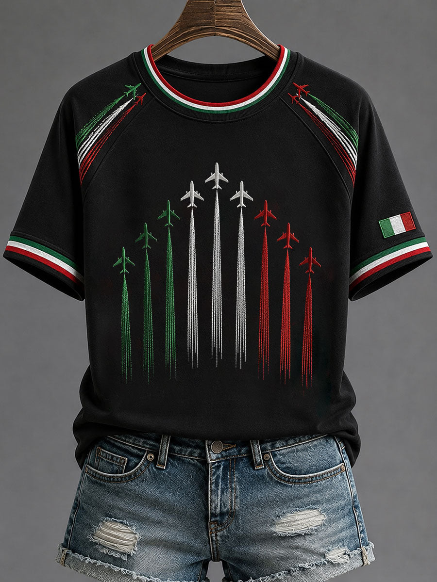 Women's Italian Print Casual T-shirt