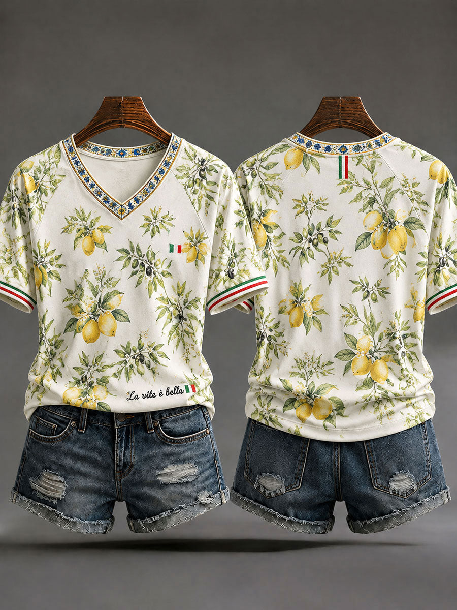 Women's Italian Casual V-Neck T-Shirts
