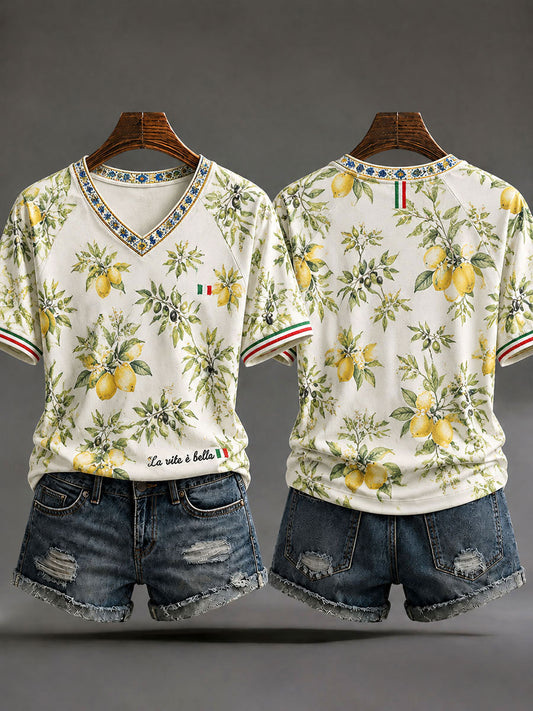 Women's Italian Casual V-Neck T-Shirts