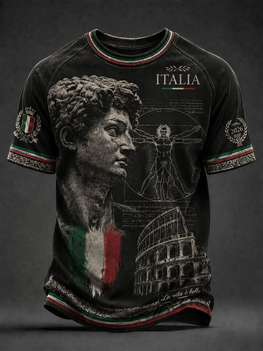 Men's Italian David Sculpture Casual T-Shirts