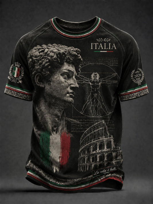 Men's Italian David Sculpture Casual T-Shirts