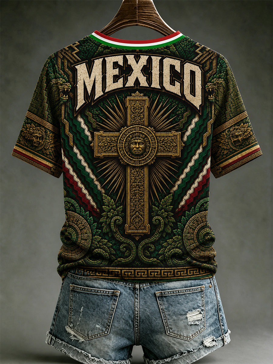 Women's Mexico Lover Art V-neck Short Sleeve T-shirt
