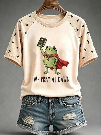 Women’s 'We Pray At Dawn' Printed Casual T-Shirt