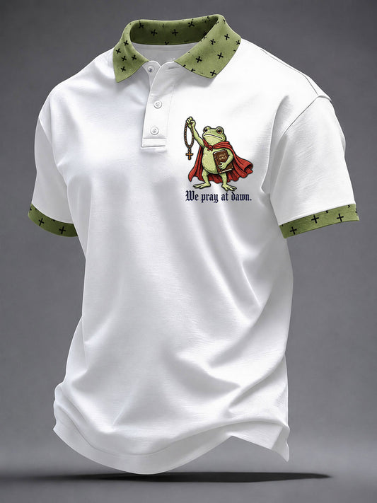 Men's 'We Pray At Dawn' Printed Casual Top