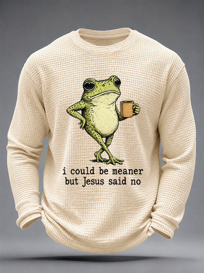 Men's 'I Could Be Meaner But Jesus Said No' Printed Casual T-Shirt