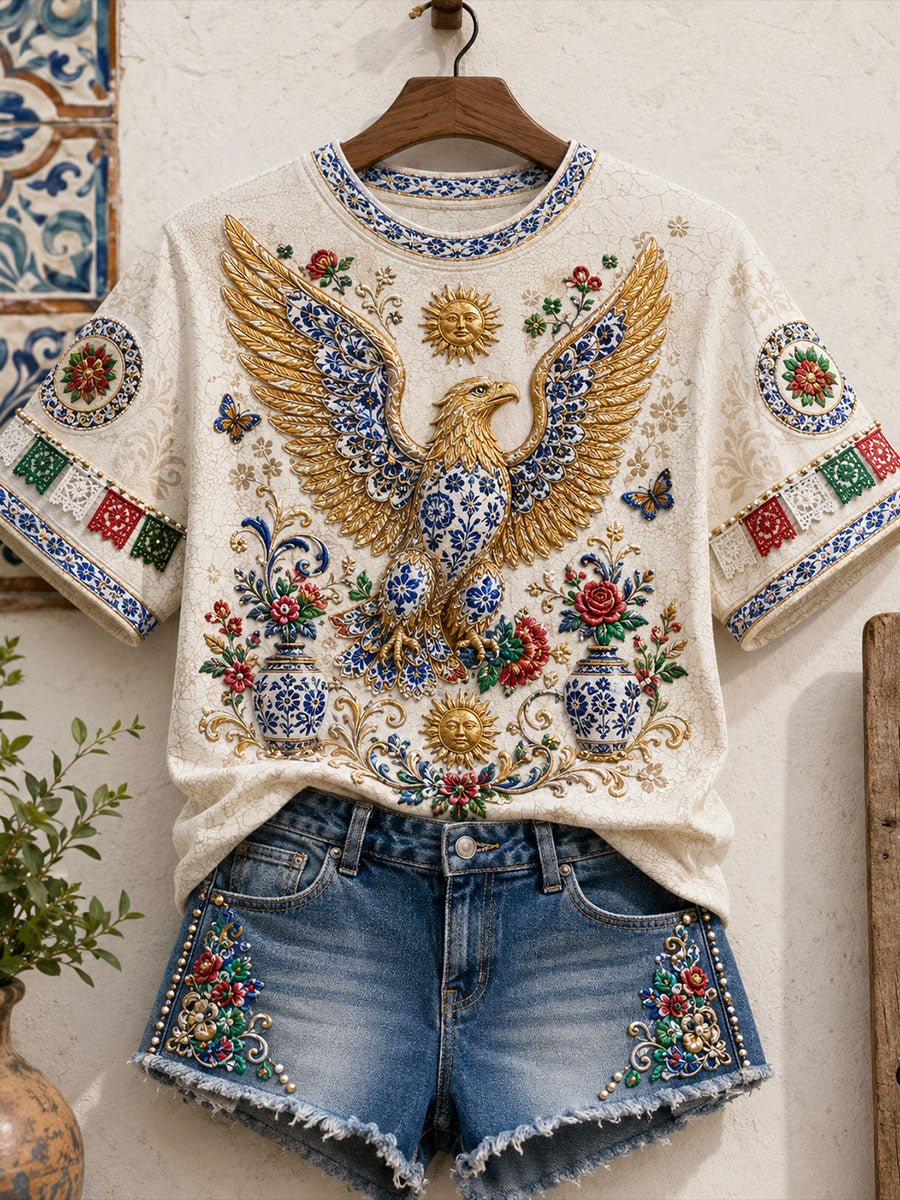 Women's Mexico Guelaguetza Art Printed T-shirt