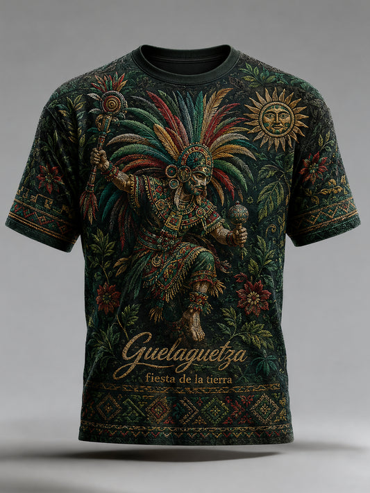 Men's Mexican Gala Gaelaga Festival Cultural Elements Art Print T-Shirt