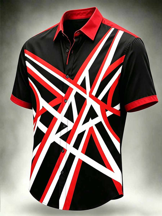 Men's Vintage Van Halen Print Casual Shirt