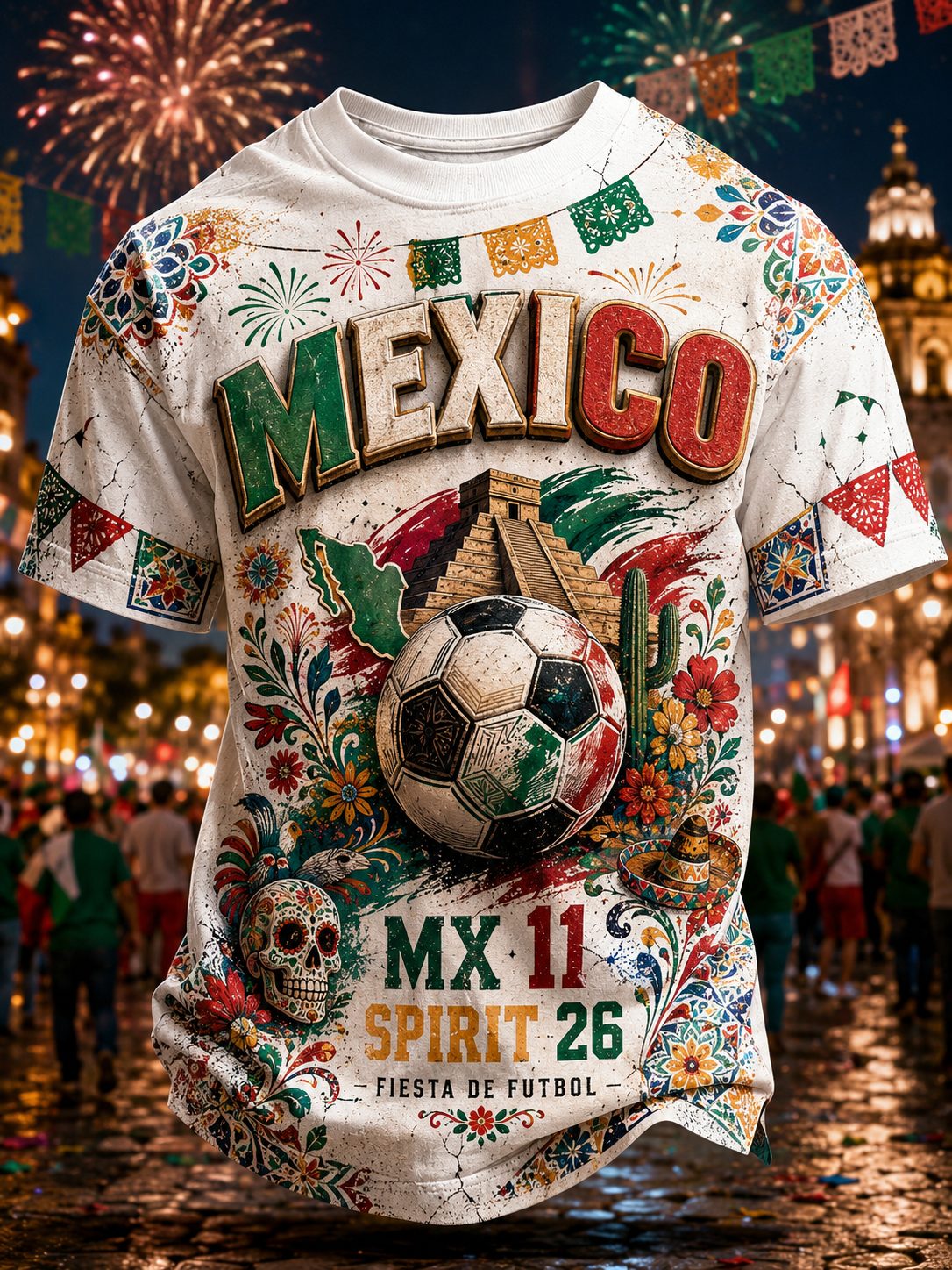 Men's Mexican Football Short Sleeves T-Shirt