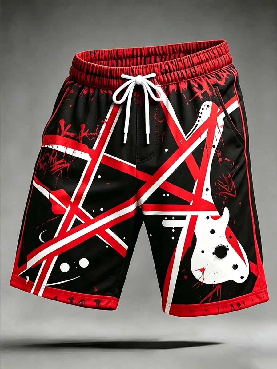 Men's Vintage Van Halen Print Casual Pants