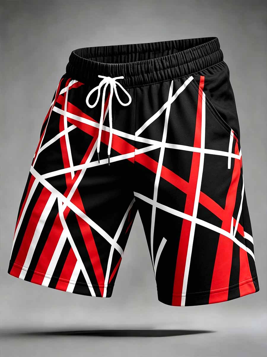 Men's Vintage Van Halen Print Casual Pants