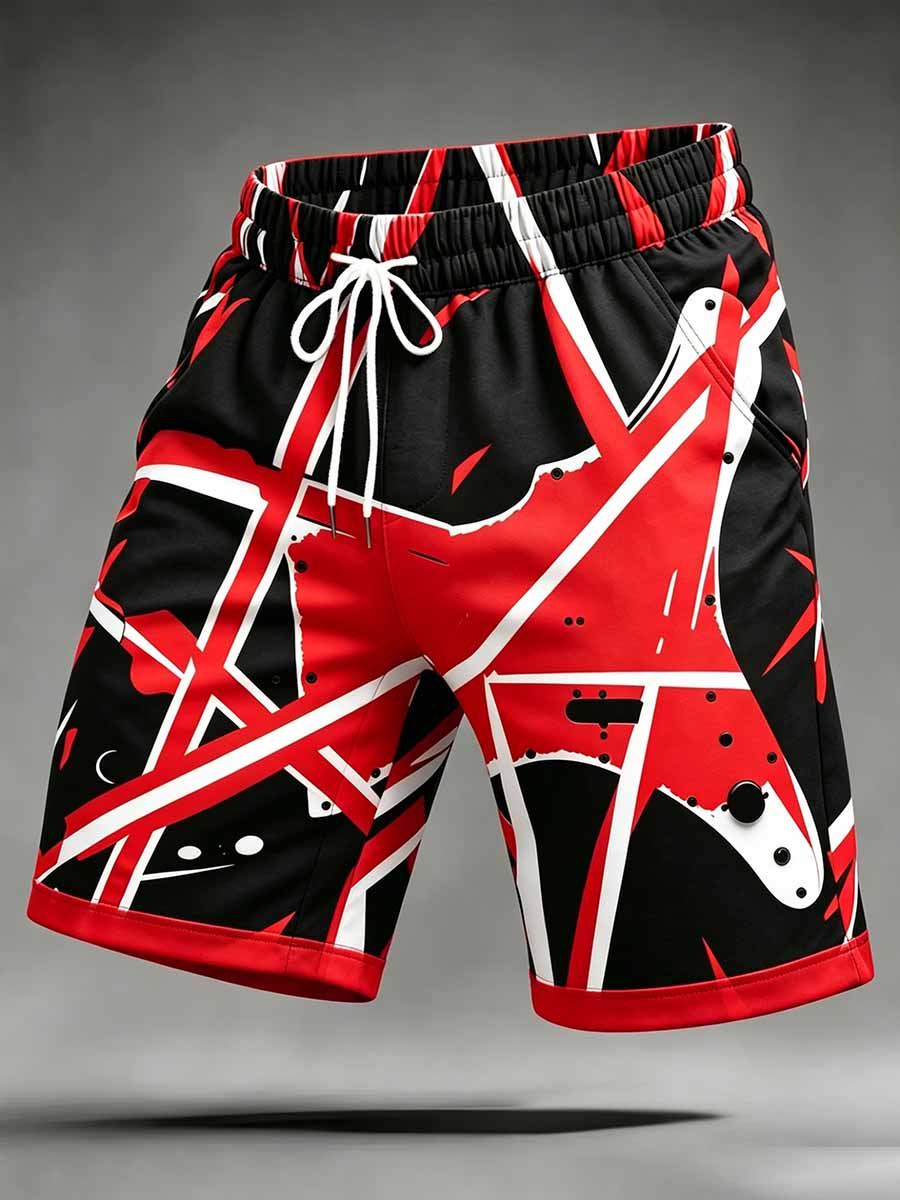 Men's Vintage Van Halen Print Casual Pants