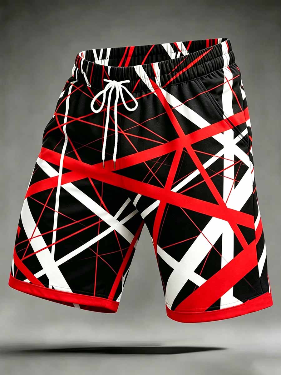 Men's Vintage Van Halen Print Casual Pants