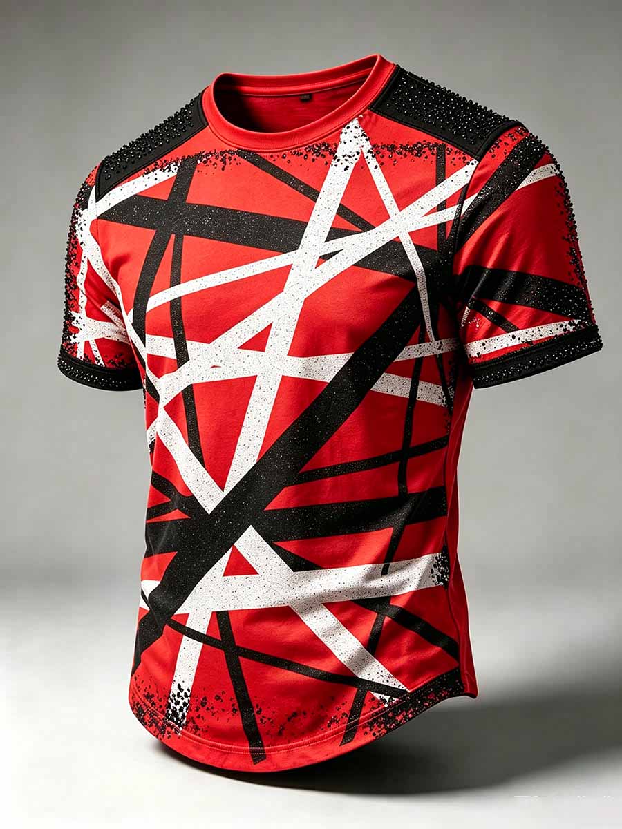 Men's Van Halen Graffiti Print Casual T-Shirt