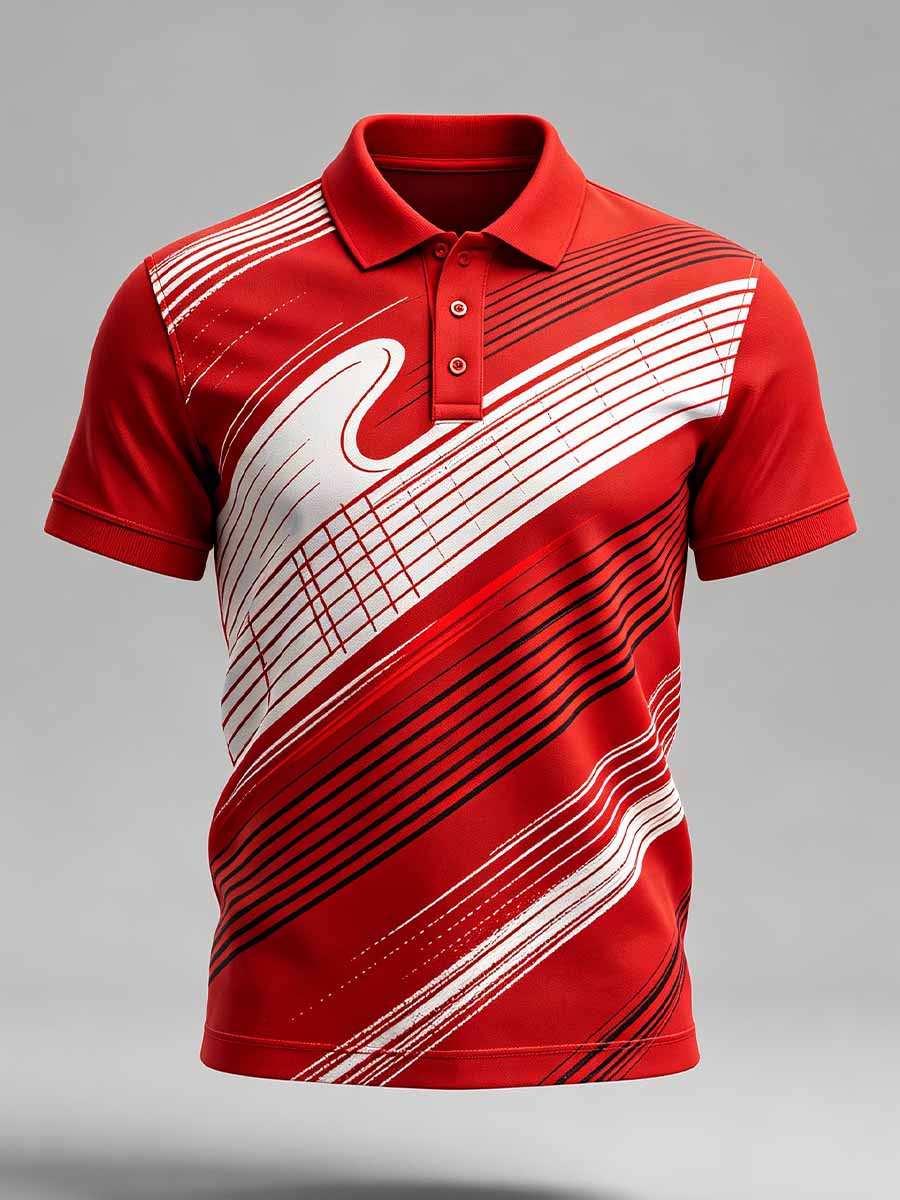 Men's Vintage Van Halen Print Casual Polo Shirt