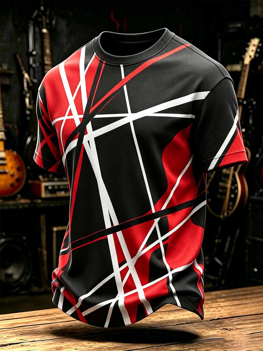 Men's Vintage Van Halen Print Casual T-Shirt