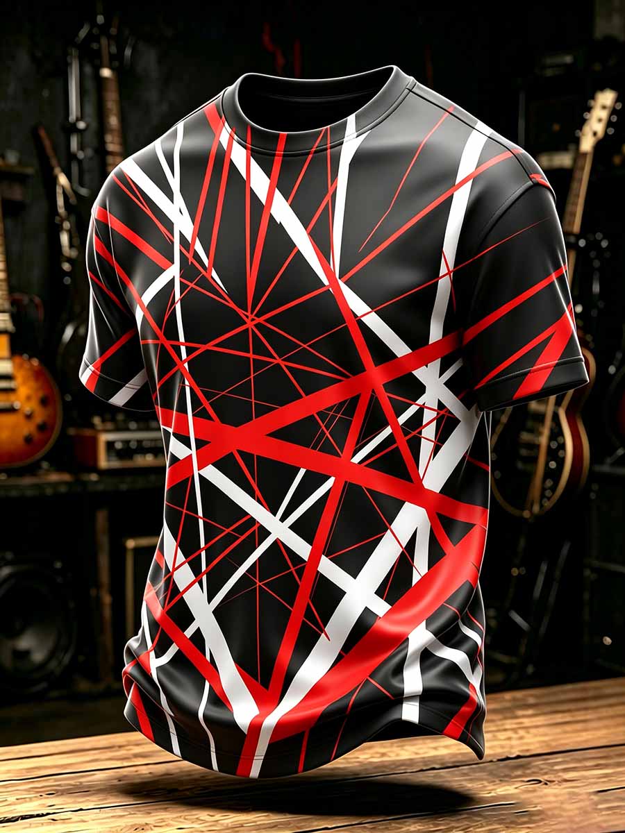 Men's Vintage Van Halen Print Casual T-Shirt