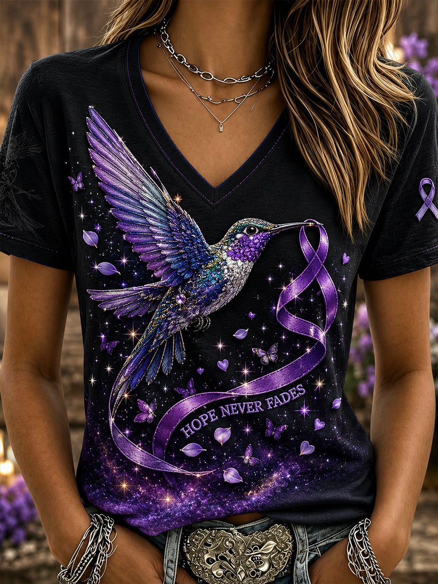 Women's Alzheimer's Disease Awareness  V-Neck T-Shirt