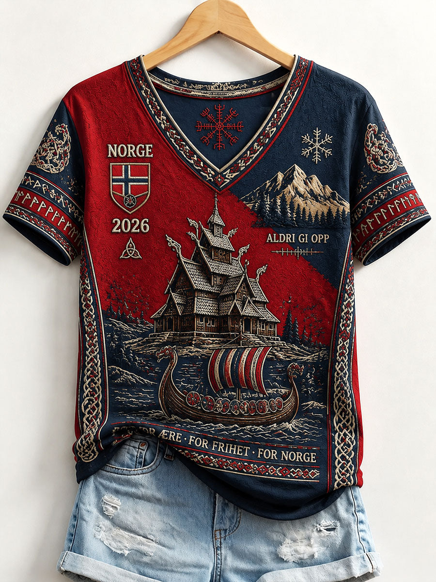 Women's Norway Viking V-Neck T-Shirts