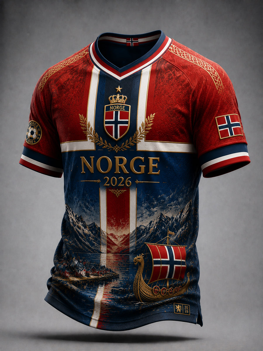 Retro Norwegian “Forward” Soccer Art T-Shirt