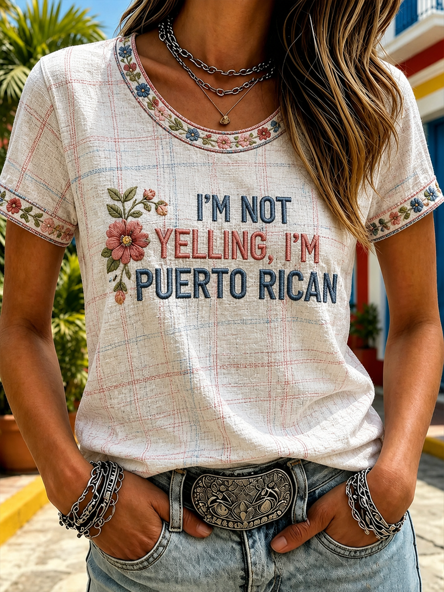 Women's Puerto Rico Printed short-sleeved T-shirt