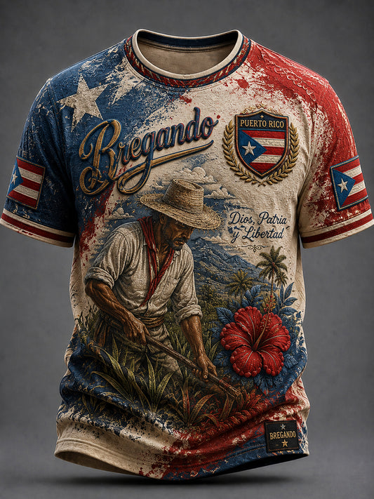 Retro Puerto Rican Classic Pava Casual T-Shirt
