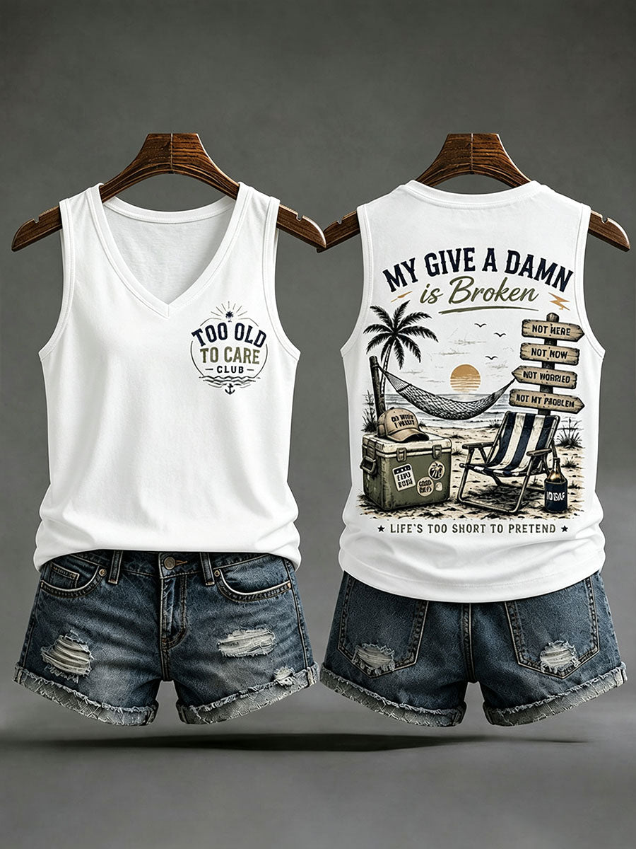 Women’s 'my give a damn is broken' tank tops