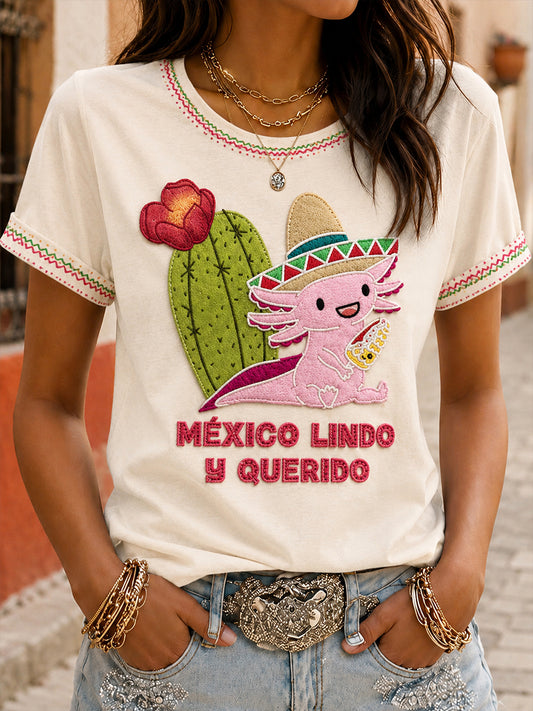 Women's Mexico Guelaguetza Lele Doll Art Printed T-shirt