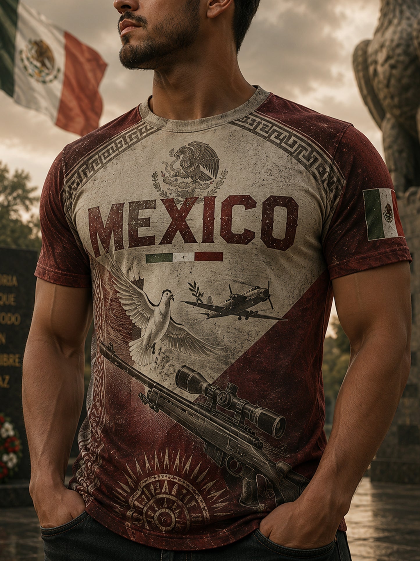 Men's Mexican Independence Day Commemorative Art Print T-Shirt