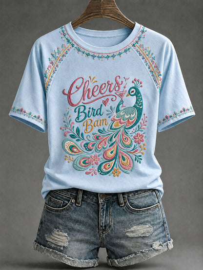 Women's Mahjong Print Casual T-Shirt
