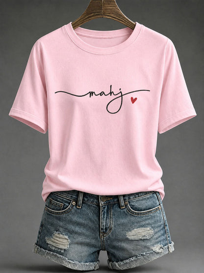 Women's Mahjong Print Casual T-Shirt