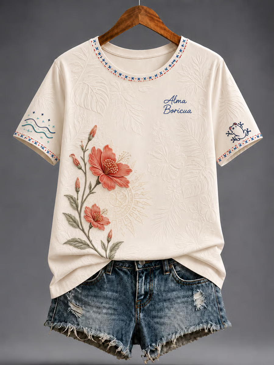 Women's Puerto Rico Printed short-sleeved T-shirt