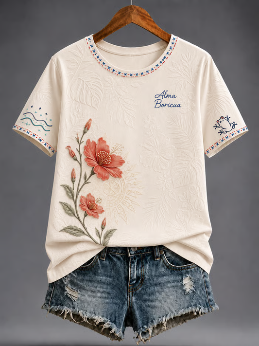 Women's Puerto Rico Printed short-sleeved T-shirt
