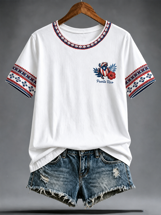 Women's Puerto Rico Printed short-sleeved T-shirt