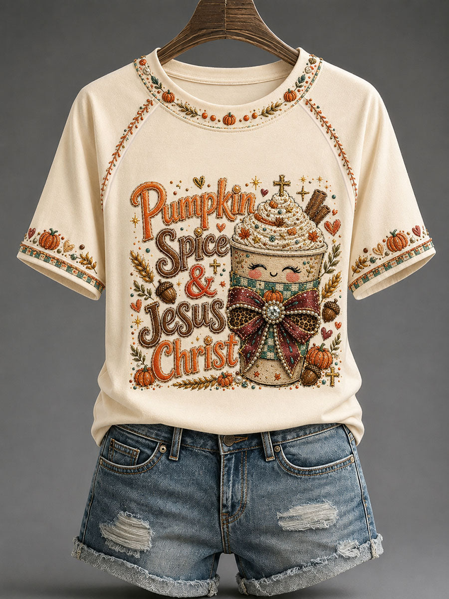 Women's Christian Fall Printed Casual T-Shirt