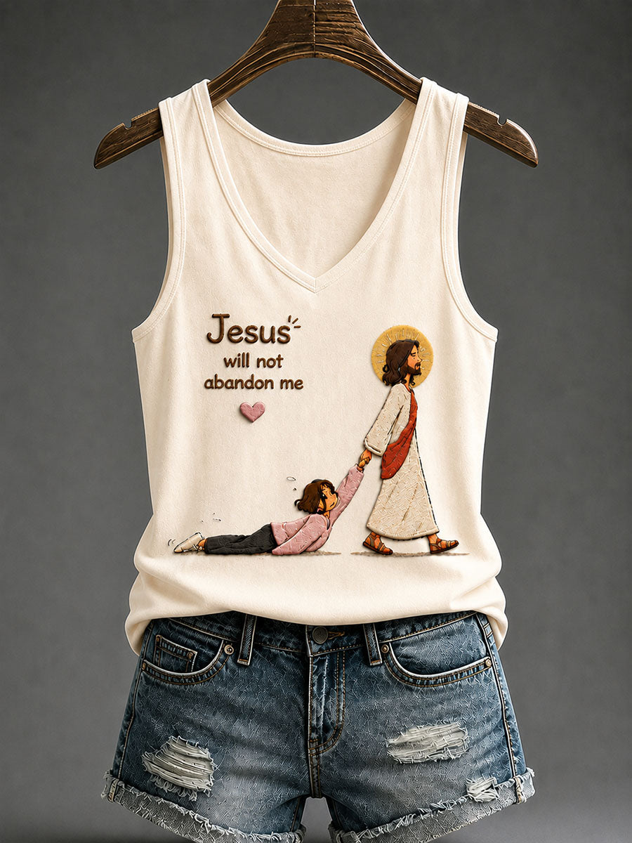 Women's "Jesus Will Not Abandon Me" Casual Vests