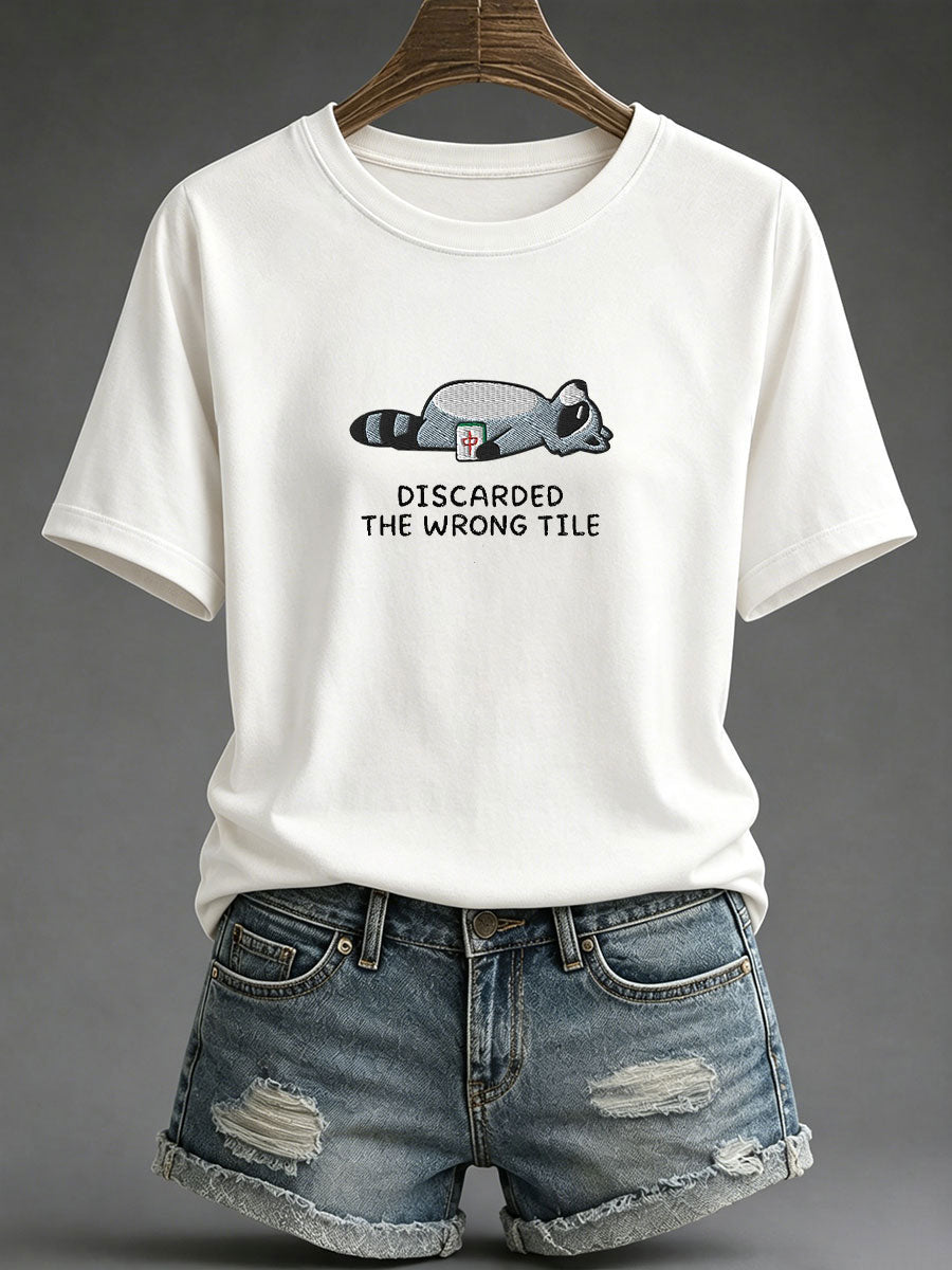 Women's Mahjong Print Casual T-Shirt