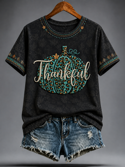 Women's Fall Printed short-sleeved T-shirt