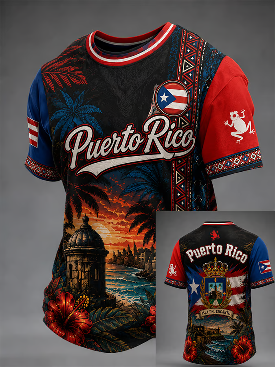 Men's Puerto Rico Printed short sleeves t-shirt