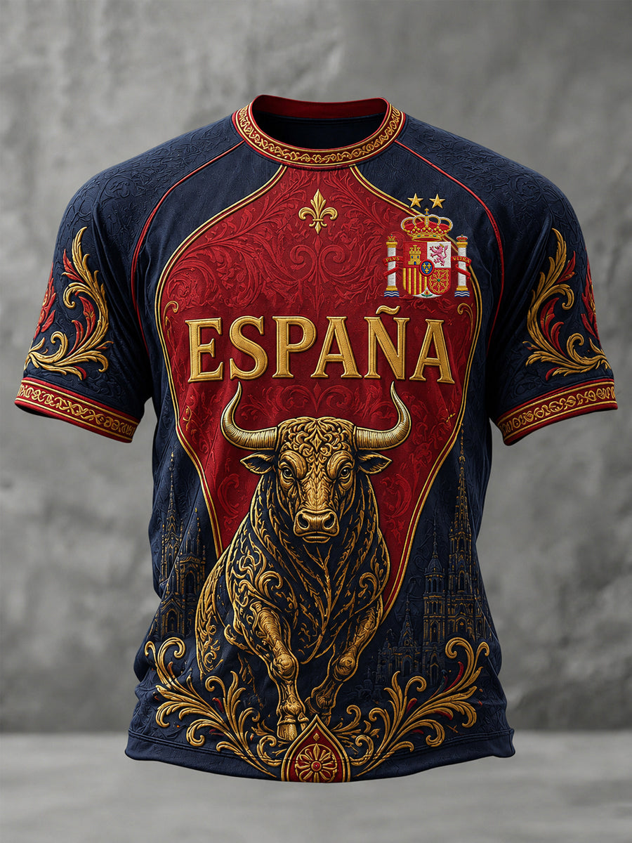 Men's We Are The Champions 2026 Print Celebrate España Champions Gift For Football Fans Casual Tee