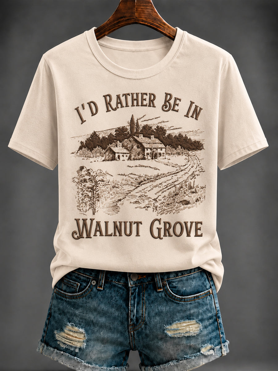 Women's i'd rather be in walnut grove Printed T-shirt