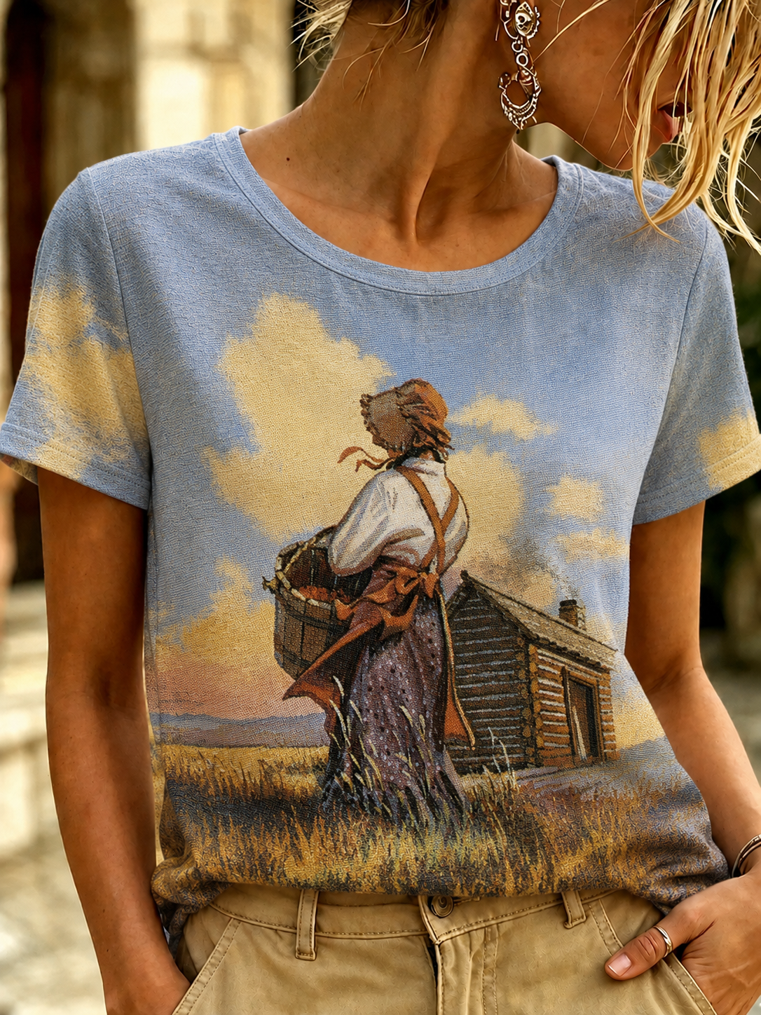 Women's Little House Printed T-shirt