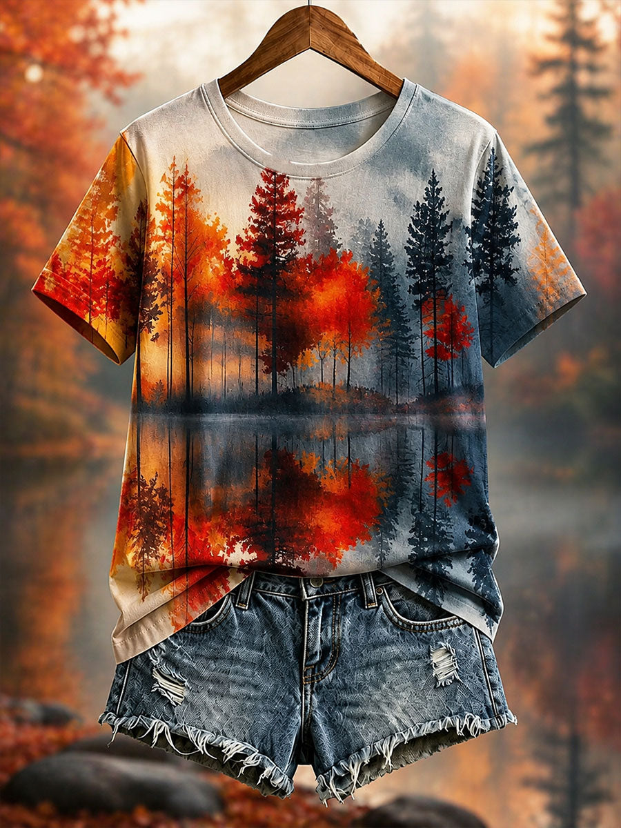 Women's Autumn Forest Short-sleeved T-shirt
